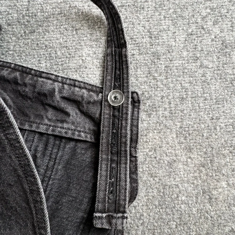 Old Navy Denim Overalls Girls L 10-12 Black Acid Wash Adjustable Grunge Y2K Gorp